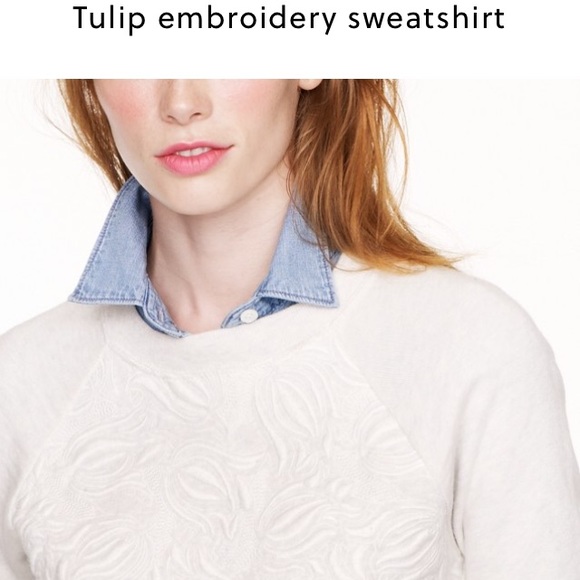 J Crew Embroidered Tulip Sweatshirt 